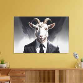 Elegant goat gentleman in formal portrait scene leinwanddruck
