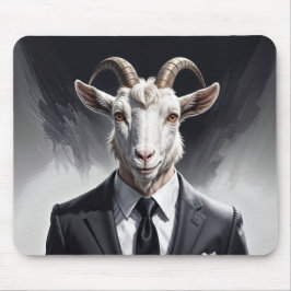 Elegant goat gentleman in formal portrait scene mousepad