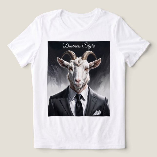 Elegant goat gentleman in formal portrait scene Tri-Blend shirt (Design Vorderseite)
