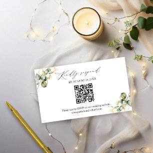 Elegant God Greenerding Wedding QR Online RSVP Car Begleitkarte