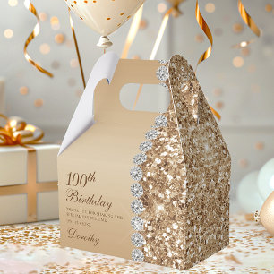 Elegant Gold 100. Geburtstag Geschenkschachtel