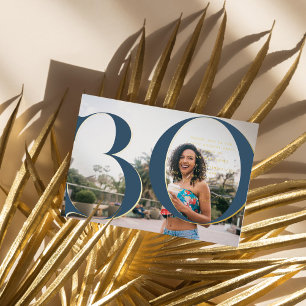 Elegant Gold 30. Geburtstag Party Foto Folieneinladung