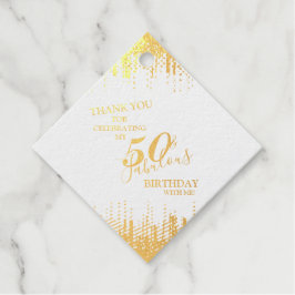 Elegant Gold 50 & Fabulous Birthday Real Foil Favo Geschenkanhänger