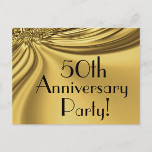 Elegant Gold 50 Jahre Einladung Postkarten