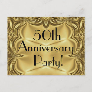Elegant Gold 50 Jahre Einladung Postkarten