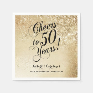 Elegant Gold 50. Jubiläum Serviette