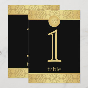 Elegant Gold 50. Jubiläums Tischnummer