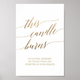 Elegant Gold 6x9" Dieses Kerzen Brennt Schild