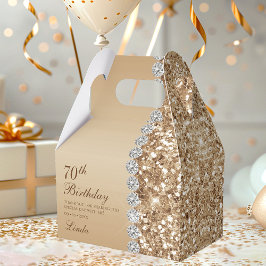 Elegant Gold 70. Geburtstag Geschenkschachtel