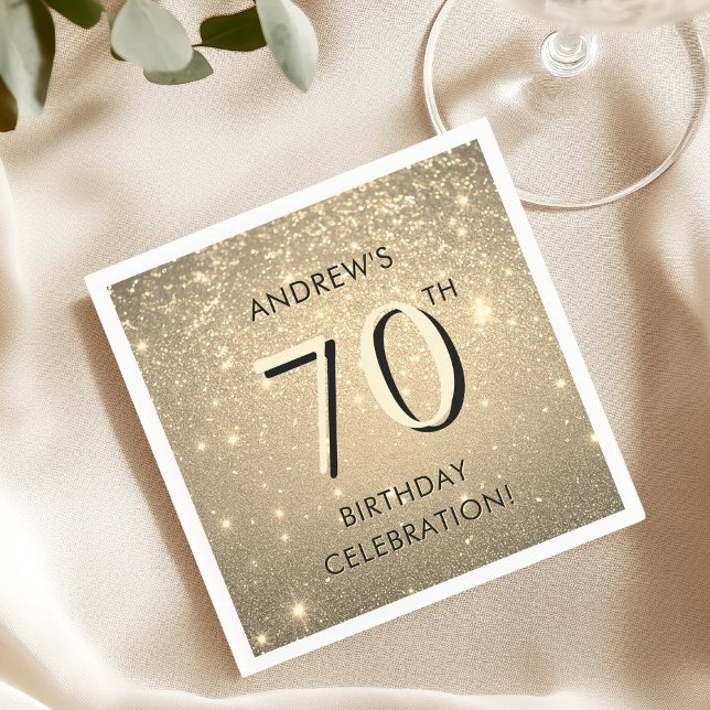 Elegant Gold 70. Geburtstag Serviette (Von Creator hochgeladen)