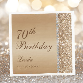 Elegant Gold 70. Geburtstag Serviette