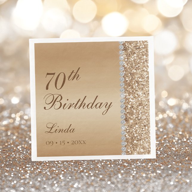 Elegant Gold 70. Geburtstag Serviette (Von Creator hochgeladen)