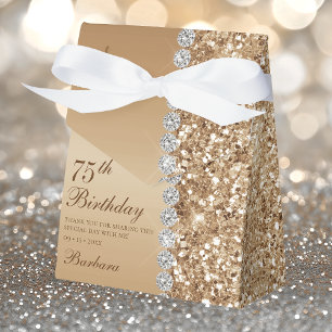 Elegant Gold 75. Geburtstag Geschenkschachtel