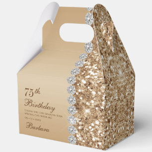 Elegant Gold 75. Geburtstag Geschenkschachtel