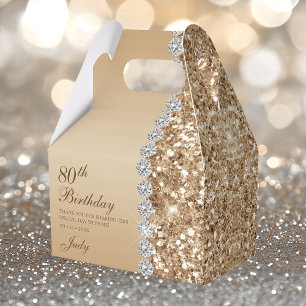 Elegant Gold 80. Geburtstag Geschenkschachtel
