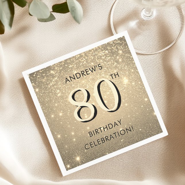 Elegant Gold 80. Geburtstag Serviette (Von Creator hochgeladen)