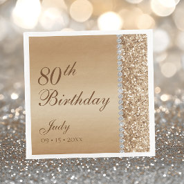 Elegant Gold 80. Geburtstag Serviette