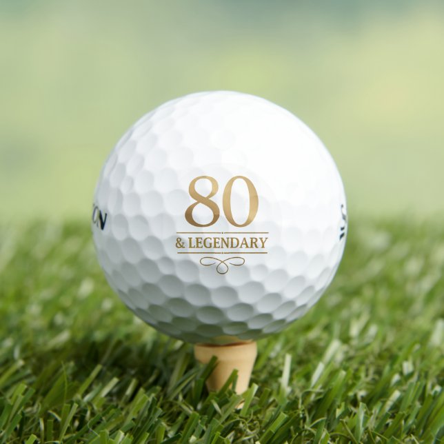 Elegant Gold 80. & Legendary Birthday Golfball (Insitu T-Shirt)