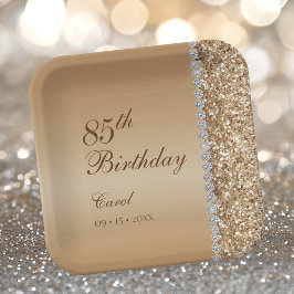Elegant Gold 85. Geburtstag Pappteller