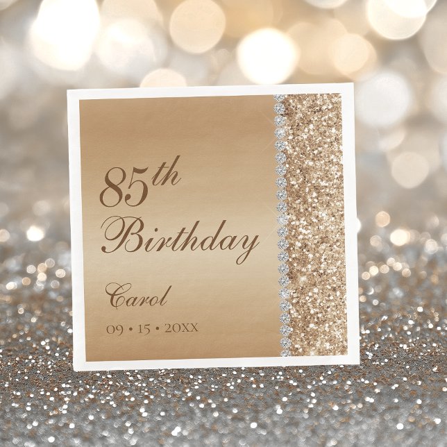 Elegant Gold 85. Geburtstag Serviette (Von Creator hochgeladen)