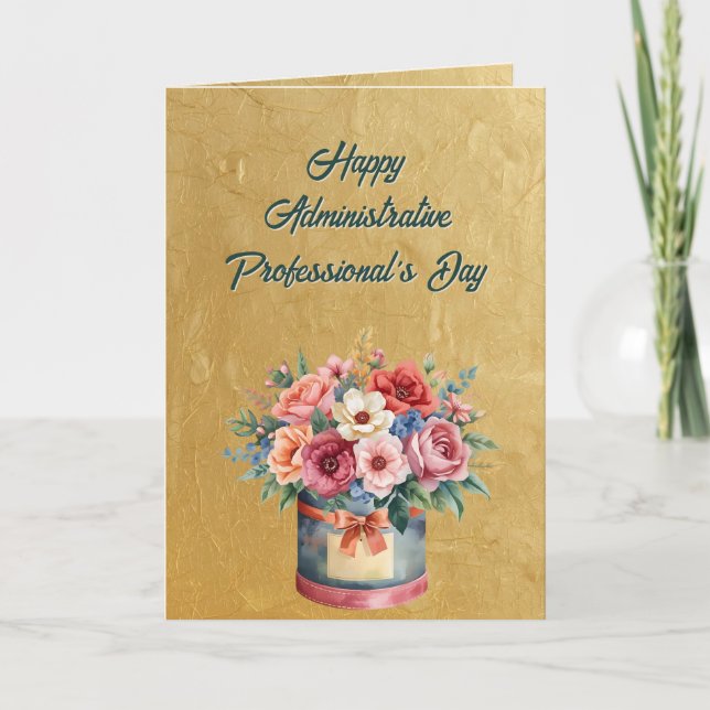 Elegant Gold Administrative Professionals Day Karte (Vorderseite)