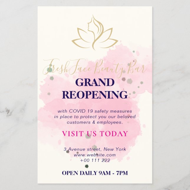 Elegant gold and black beauty salon flyer (Vorne)