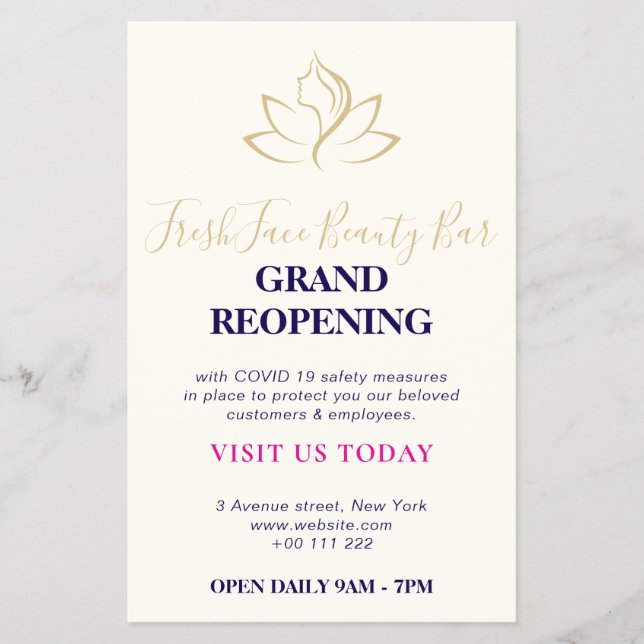 Elegant gold and black beauty salon flyer (Vorne)