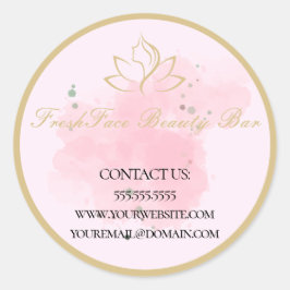 Elegant gold and black beauty salon runder aufkleber