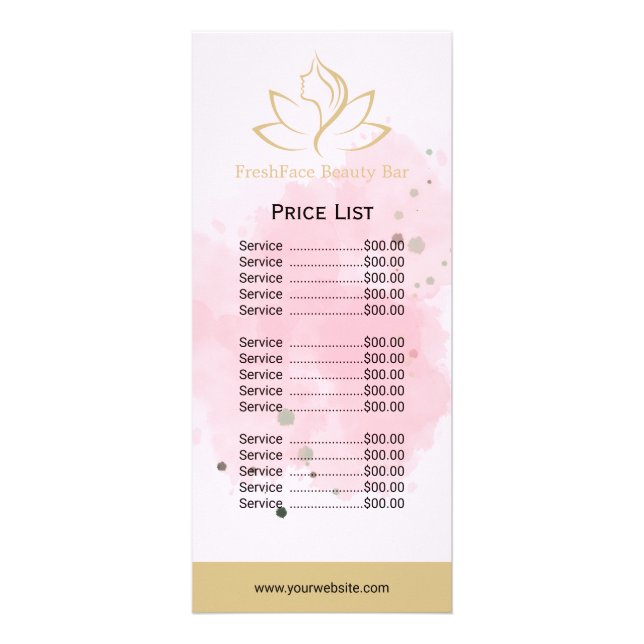 Elegant gold and black beauty salon werbekarte (Vorne)