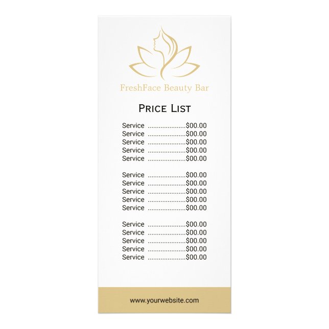 Elegant gold and black beauty salon werbekarte (Vorne)