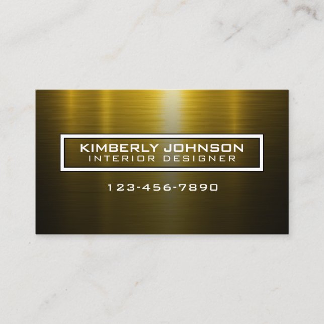 Elegant Gold and Black Business Card Design Visitenkarte (Vorderseite)