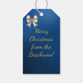 Elegant Gold and Blue Gift Tags Geschenkanhänger