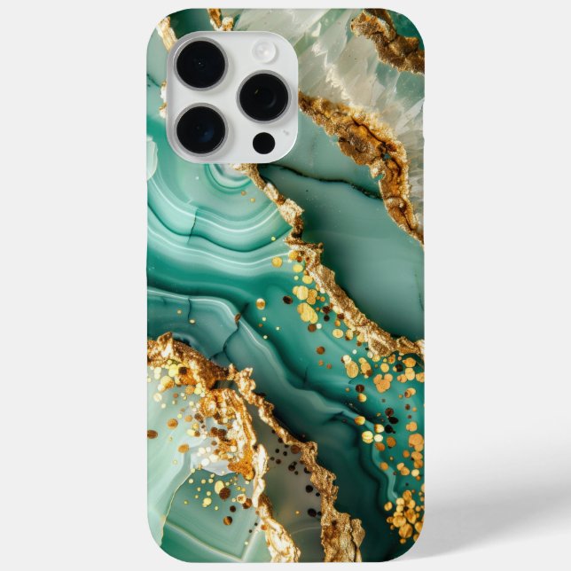 Elegant Gold And Green Marble Case-Mate iPhone Hülle (Rückseite)