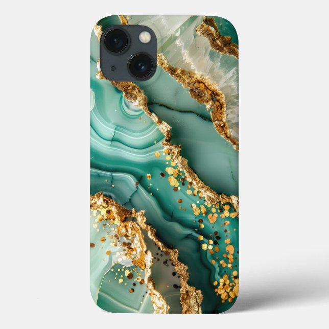 Elegant Gold And Green Marble Case-Mate iPhone Hülle (Rückseite)