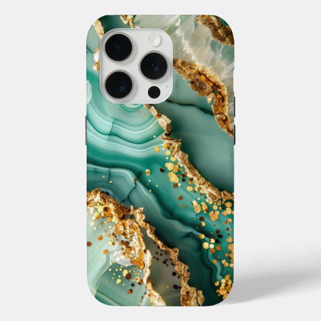 Elegant Gold And Green Marble Case-Mate iPhone Hülle (Rückseite)