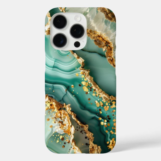 Elegant Gold And Green Marble Case-Mate iPhone Hülle (Rückseite)