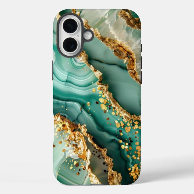 Elegant Gold And Green Marble Case-Mate iPhone Hülle (Rückseite)