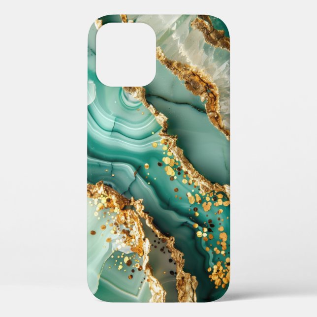 Elegant Gold And Green Marble Case-Mate iPhone Hülle (Rückseite)