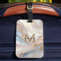 Elegant Gold and Nacre Monogram Name Personalized
