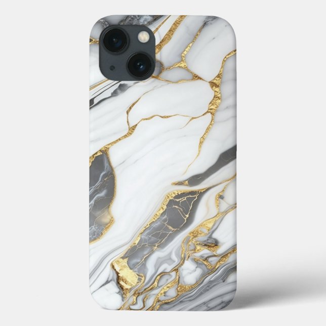 Elegant Gold And White Marble  Case-Mate iPhone Hülle (Rückseite)