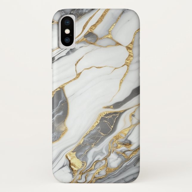 Elegant Gold And White Marble  Case-Mate iPhone Hülle (Rückseite)