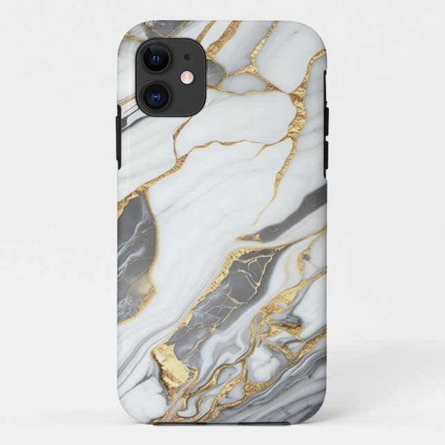 Elegant Gold And White Marble  Case-Mate iPhone Hülle (Rückseite)