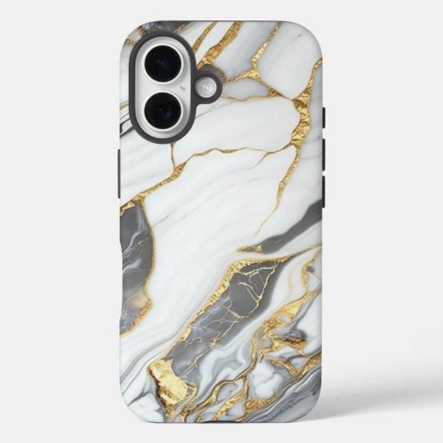 Elegant Gold And White Marble  Case-Mate iPhone Hülle (Rückseite)