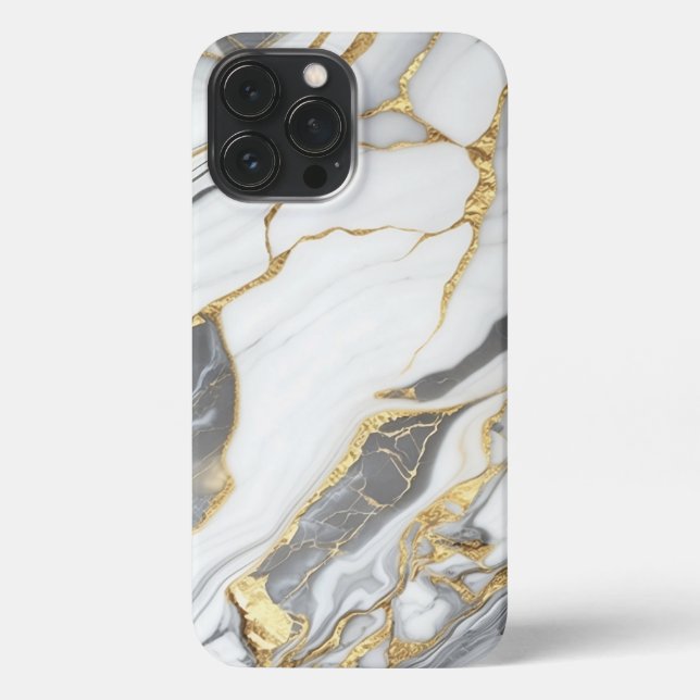 Elegant Gold And White Marble  iPhone Hülle (Rückseite)