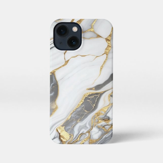 Elegant Gold And White Marble  iPhone Hülle (Rückseite)