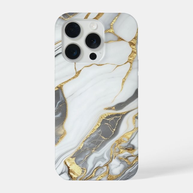 Elegant Gold And White Marble  iPhone Hülle (Rückseite)