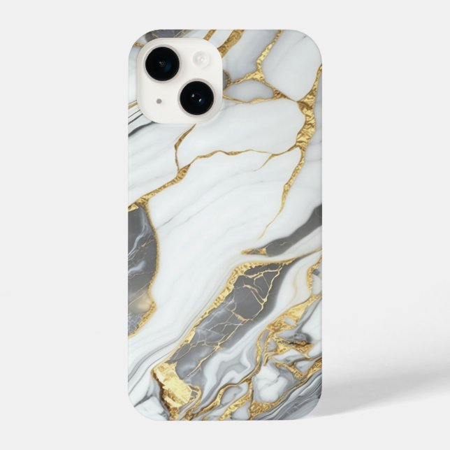 Elegant Gold And White Marble  iPhone Hülle (Rückseite)