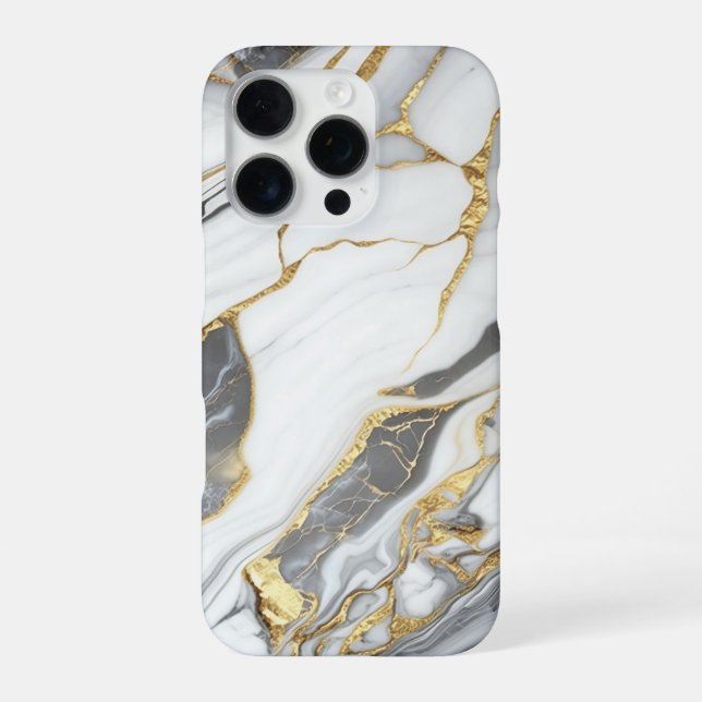 Elegant Gold And White Marble  iPhone Hülle (Rückseite)