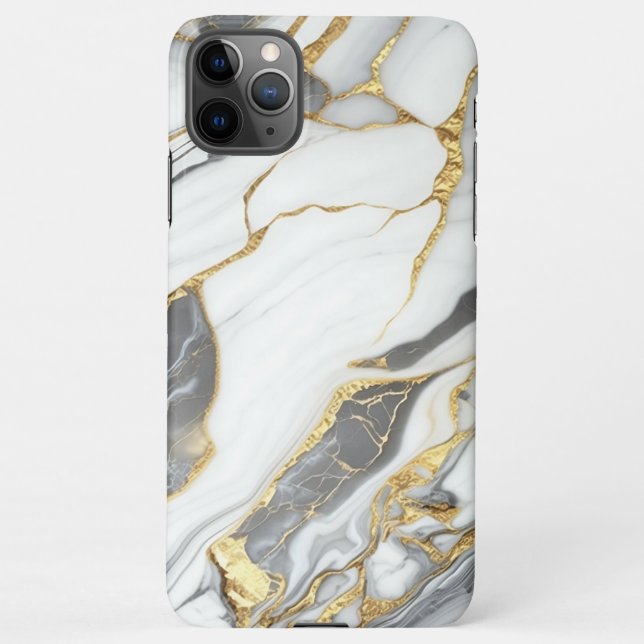 Elegant Gold And White Marble  iPhone Hülle (Rückseite)