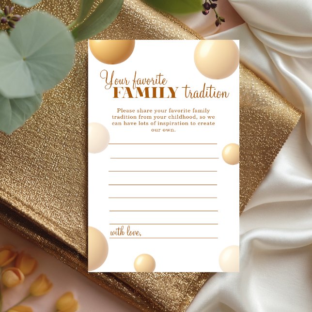 Elegant Gold Balloon Family Tradition Card (Von Creator hochgeladen)